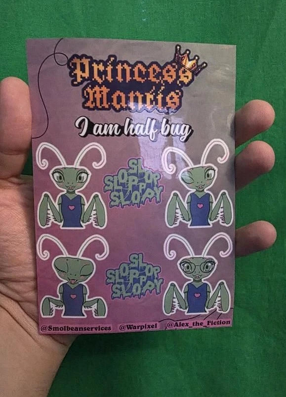 Princess Mantis Sticker Sheet (8 stickers total)