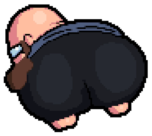 Papa Gut Twerk Pixel Art Sticker