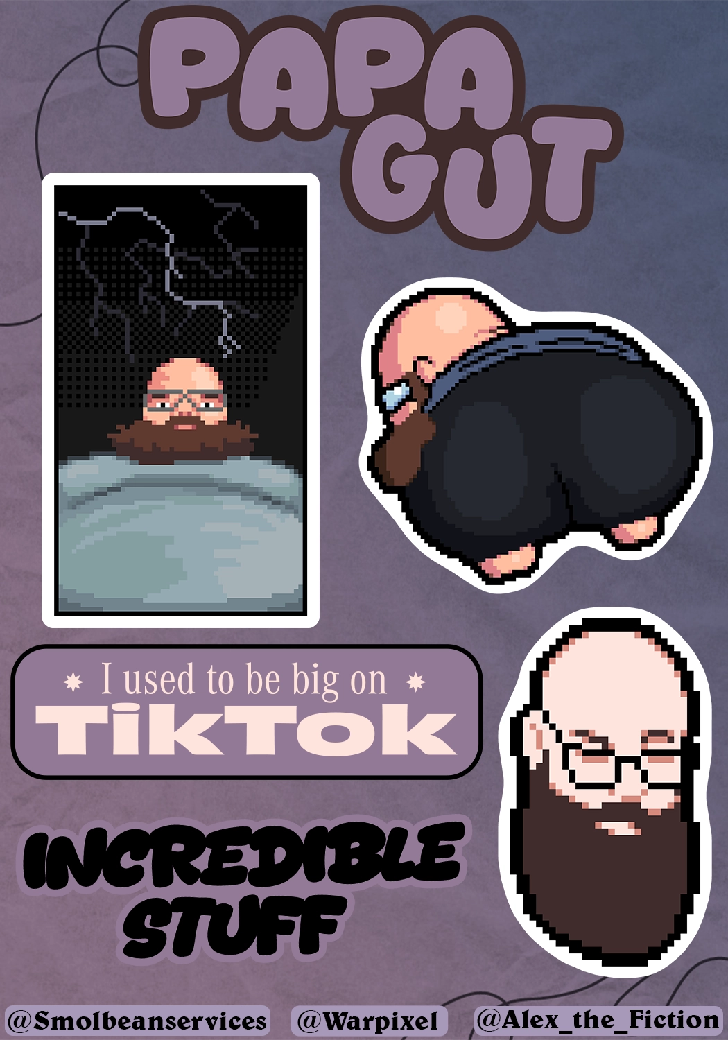 Papa Gut Sticker Sheet (6 stickers total)